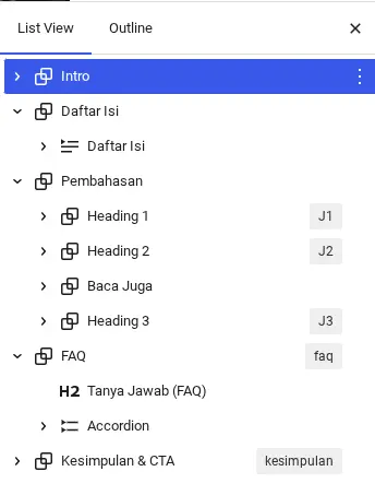 Pengelompokan Grup per Judul