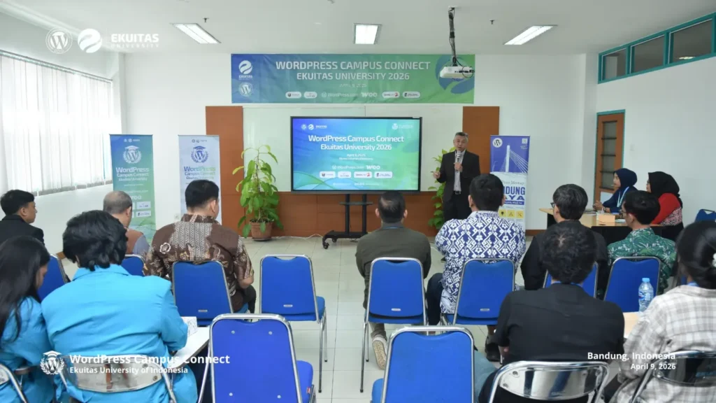 Suasana pembukaan acara WordPress Campus Connect WPCC di Universitas Ekuitas.