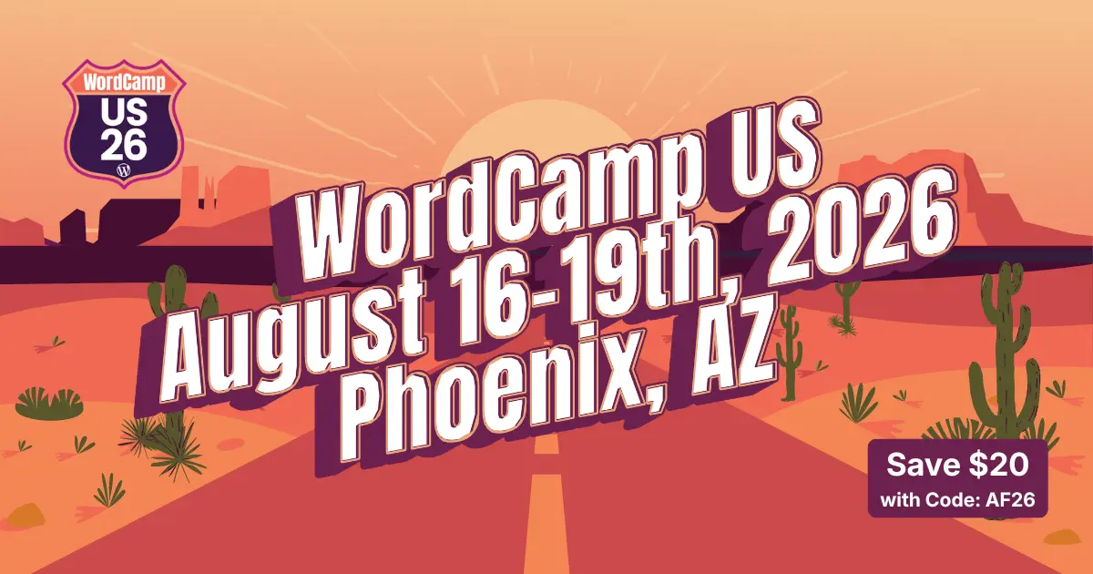 Pamflet WordCamp US 2026 Phoenix Arizona